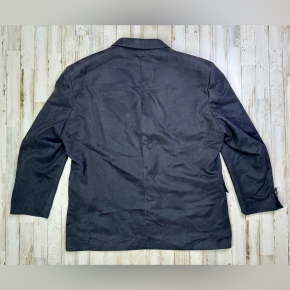 Andrew Fezza Suede Blazer 46R Black 3 Button Jacket - Picture 6 of 11